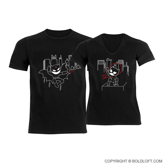 We're Irresistibly Attracted™ His & Hers Matching Couple Shirt Set Black