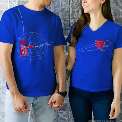 You've Captured My Heart™ His & Hers Matching Couple Shirt Set Blue