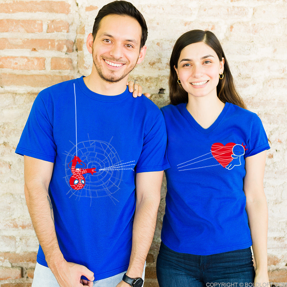 You've Captured My Heart™ His & Hers Matching Couple Shirt Set Blue