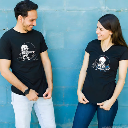 May the Love be with You™ His & Hers Matching Couple Shirt Set Black