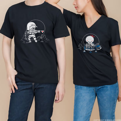 May the Love be with You™ His & Hers Matching Couple Shirt Set Black