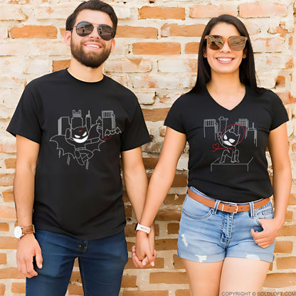 We're Irresistibly Attracted™ His & Hers Matching Couple Shirt Set Black