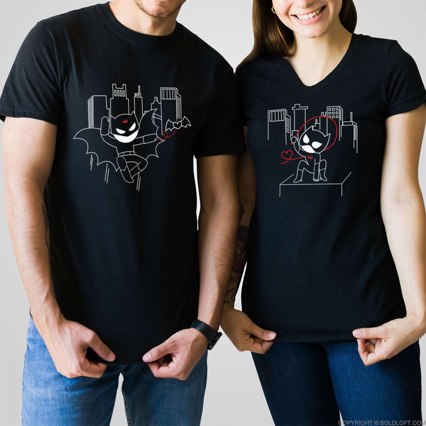 We're Irresistibly Attracted™ His & Hers Matching Couple Shirt Set Black