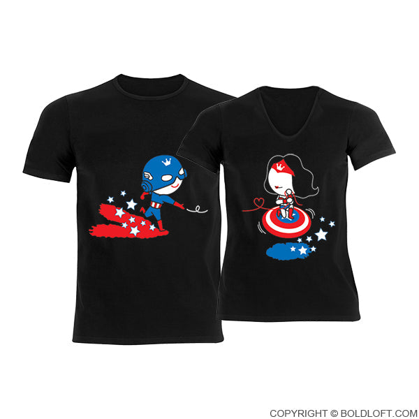 All I Want is You™ His & Hers Matching Couple Shirt Set Black
