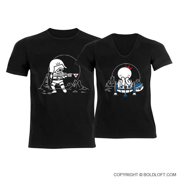 May the Love be with You™ His & Hers Matching Couple Shirt Set Black