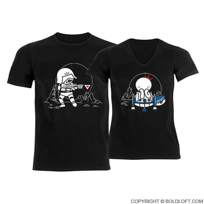 May the Love be with You™ His & Hers Matching Couple Shirt Set Black